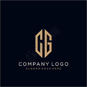 CG 字母标识图标设计模板元素品牌插图艺术营销标签公司商业黑色身份卡片图片