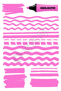 粉色破粉和卷状高亮线和方形图片
