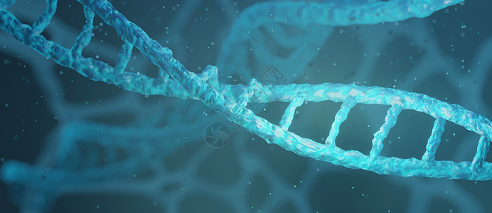 蓝粒子dna helix在深蓝色背景上发光 遗传学概念 医学 生物技术3D说明图片
