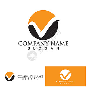 V 字母Logo和符号矢量模板字体商业品牌黑色身份艺术标签卡片网络标识图片