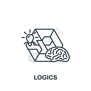 逻辑图标 用于模板 网络设计和信息图的线性简单科学图标图片