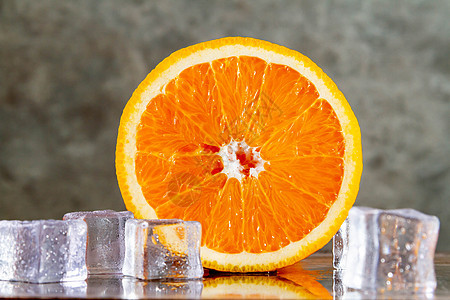 橙色和冰 新鲜的冰汁 橙子的果味清新液体果汁味道热带柠檬杯子水果甜点黄色图片