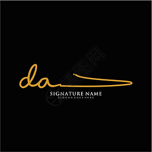 字母 DA 签名标签模板矢量团体主义者插图写作艺术公司字体奢华团队刻字图片