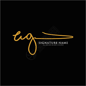 字母 UG 签名标签模板矢量奢华夫妻身份刻字公司商业艺术插图主义者写作图片