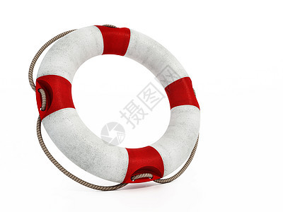 白色背景上孤立的生命浮标 3D 插图生存储蓄者生活救生员救生带救援橡皮救命救生圈圆圈图片