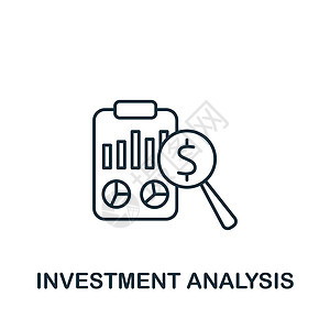 投资分析图标 用于模板 网页设计和信息图形的线条简单线条股票市场图标图片