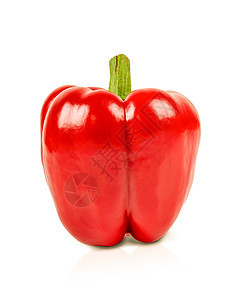 在白色背景上被孤立的新鲜甜甜红辣椒食物香料绿色橙子辣椒蔬菜美食植物红色烹饪图片