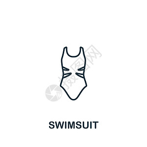 Swimsuit 图标 用于模板 网络设计和信息图的线性简单夏季图标图片