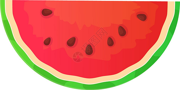 西瓜半块 夏季水果浆果 新鲜果汁 异国情调的食物 热带甜点概念 在白色背景上孤立的逼真卡通风格的股票矢量插图图片