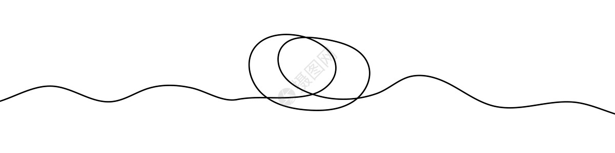 Печать 圆框的连续线条绘制 框架的一行图标 一张线描背景图片
