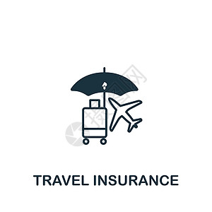 旅行保险图标 用于模板 网络设计和信息资料的线条简单旅行图标;图片