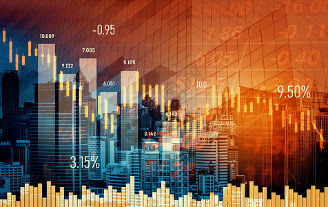 不断下降的图表和数字指标与现代城市背景相重合失败金融经济衰退经济世界风险屏幕利润危机破产图片