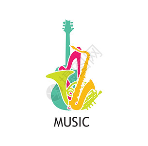 音乐公司Logo乐器喇叭仪器插图绿色白色乐队标识标题玫瑰图片
