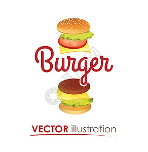 创意性大汉堡登录图面包包子食物创造力芝士芝麻午餐小吃美食牛肉图片