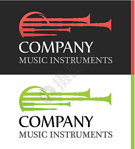 红色和绿色平板风笛的Logo图片