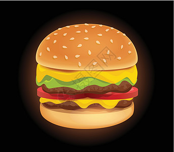 黑色的彩色汉堡包背景图片