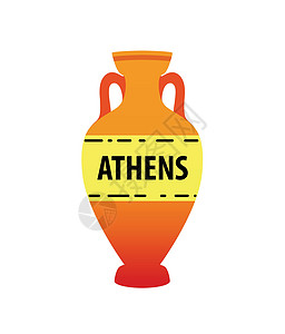 希腊科孚岛白色 - 多彩的古代土器符号上隔离的矢量图像设计图片