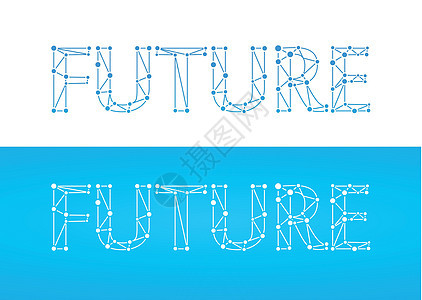 未来 - 蓝色字幕 以白色和蓝色隔离背景图片