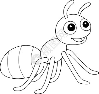 幼儿蚂蚁动物颜色页面孩子们染色昆虫图画书工人填色本手绘团队插图绘画背景图片