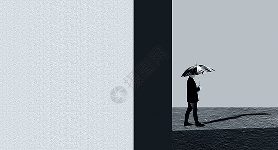 男人拿着伞在街上行走 成功的概念 笑声阶层绅士白领丈夫逆境人士友谊关爱工人寂寞图片