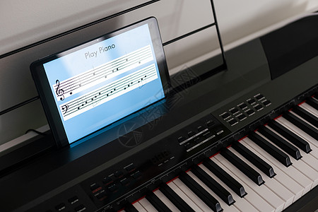 关于平板乐器和乐器概念的钢琴合成器应用安慰混合器成套磁盘音乐家键盘打碟机蓝牙艺术骑师图片