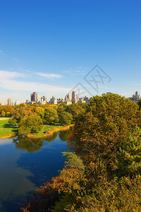 美国纽约中央公园初秋的中央公园 秋天的中央公园 - 美国纽约背景
