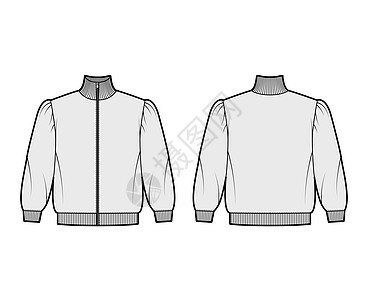 披肩 手肘袖的滑雪衣技术时装图示 掌上型运动衫 他们用高涨的肩膀和手肘袖来展示运动女士女性棉布计算机夹克设计男性套衫男士图片