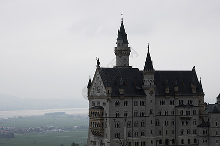 纽施旺斯坦城堡旅行建筑学旅游建筑地标游客历史背景图片