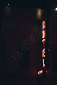 旅馆光灯灯标志建筑摄影公路街道城市酒店背景图片