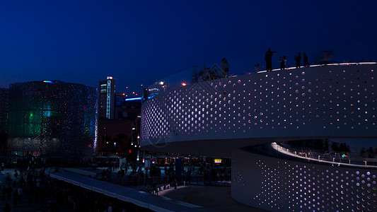 建筑细节展览建筑学博览会夜景图片