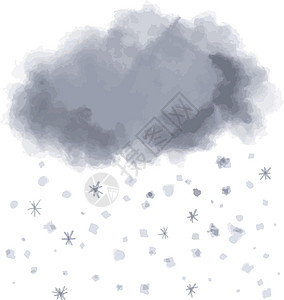 带雪水的灰色云彩白 彩色矢量自由手绘图片