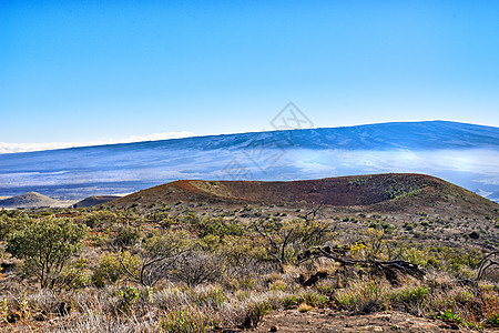 在夏威夷的灭绝火山口 世界上最大的火山莫纳罗亚火山位于美国夏威夷大岛植物沙漠天文学神灵岩石天文天空锥体危险蓝色图片