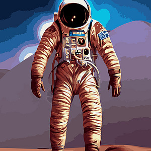 为海报 横幅或背景打印空间 宇航员和星系的矢量插图 未来的抽象画太空服后盾月亮旗帜生活艺术娱乐充气行星墙纸图片