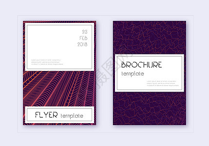 时尚封面设计模板集 紫色抽象证书艺术营销梯度品牌海报图层插图打印工具背景图片