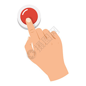 手按红色按钮矢量商业界面控制互联网指针拇指网络导航情况行动图片