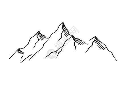 山 手画岩峰 矢量图远足地标爬坡绘画顶峰旅游勘探涂鸦岩石手绘图片