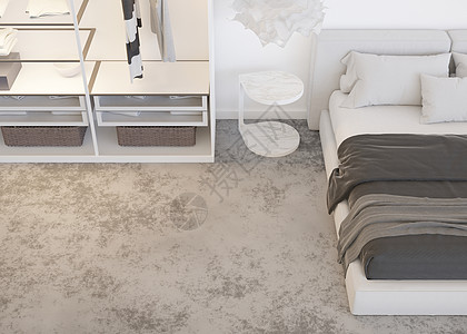 地毯的内部模型 现代风格的室内装饰 顶视图 免费复制地板上的空间 用于您的地毯或垫子设计 现代模板 3D 渲染嘲笑3d小样空地板图片