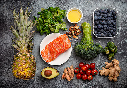 抗炎炎饮食食品药品愈合水果菠菜营养坚果蔬菜健康菠萝癌症图片