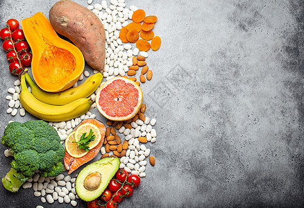 钾的天然食物来源水果香蕉矿物蔬菜营养框架饮食微量元素柚子坚果图片
