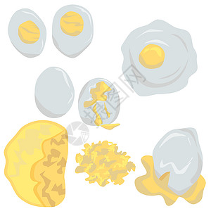一套不同的烹饪鸡蛋 荷包蛋 软煮鸡蛋 煎蛋 煎蛋卷 炒蛋的方法 健康的有机早餐图片