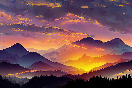 山上浪漫的日落 波兰比塞扎迪高清图片