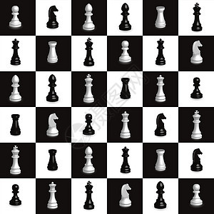 象棋天衣无缝的图案 3D黑白象棋图片