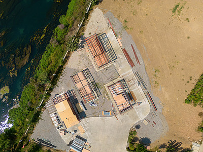 空中建筑空中照片上至下方 以金属图象建造的小房屋的图像项目房子钢结构材料结构建筑商业经济基础设施建筑学背景
