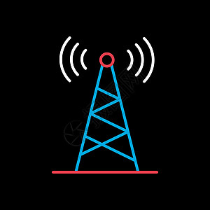 通信天线矢量图标 导航标志播送海浪技术路由器卫星数据互联网网络电视细胞图片
