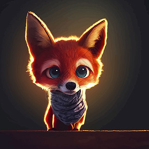 动画插图 可爱狐狸 动动的婴儿狐狸肖像卡通片小狐狸绘画艺术宠物毛皮荒野动物图片