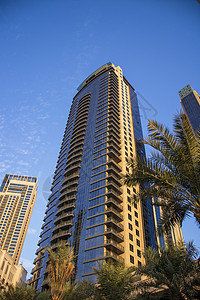 UAE UMAAR阿联酋开发迪拜溪口港景观财产财富天际太阳房地产投资摩天大楼地平线天空图片