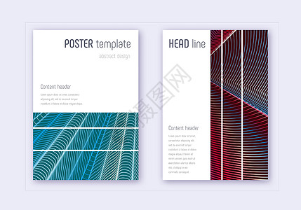 几何覆盖设计模板集 红色白布卢艺术品传单杂志图层小册子商业海报线条品牌蓝色图片