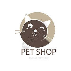 猫 宠物店图标矢量乐趣猫咪标识宠物店铺绘画艺术插图卡通片动物图片
