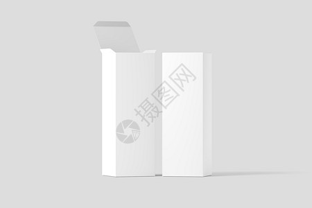 长矩形盒白白3D条药品纸板盒子立方体阴影品牌化妆品产品样机插图图片