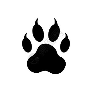 Paw Web 图标 Paw 图标动物黑矢量插图图片